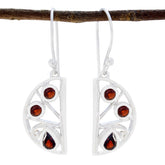Camila Red Dangle Earrings India - Stylish Silver Design Garnet Red Dangle